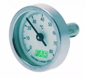 Термометр биметалический (без фиксатора) д/шаров.кранов, 0-120с FA 2653 120